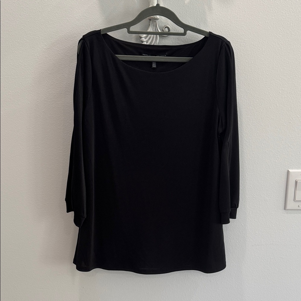 White House Black Market Black Long Sleeve Top